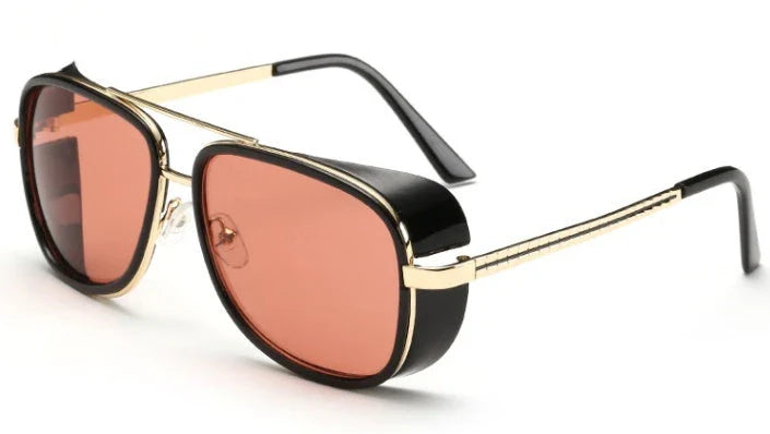 Stylish driving sunglasses with a retro-inspired design, durable metal and plastic frame, and advanced UV protection for all-weather driving and outdoor activities.