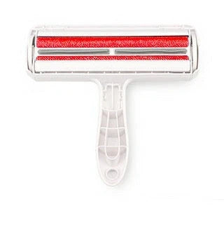 Durable ABS pet hair remover tool in red and blue for efficient cleaning of furniture and carpets