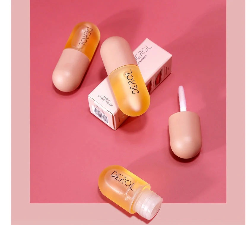 Day Night Instant Volume Lip Plumper Oil in light yellow for hydration and repair