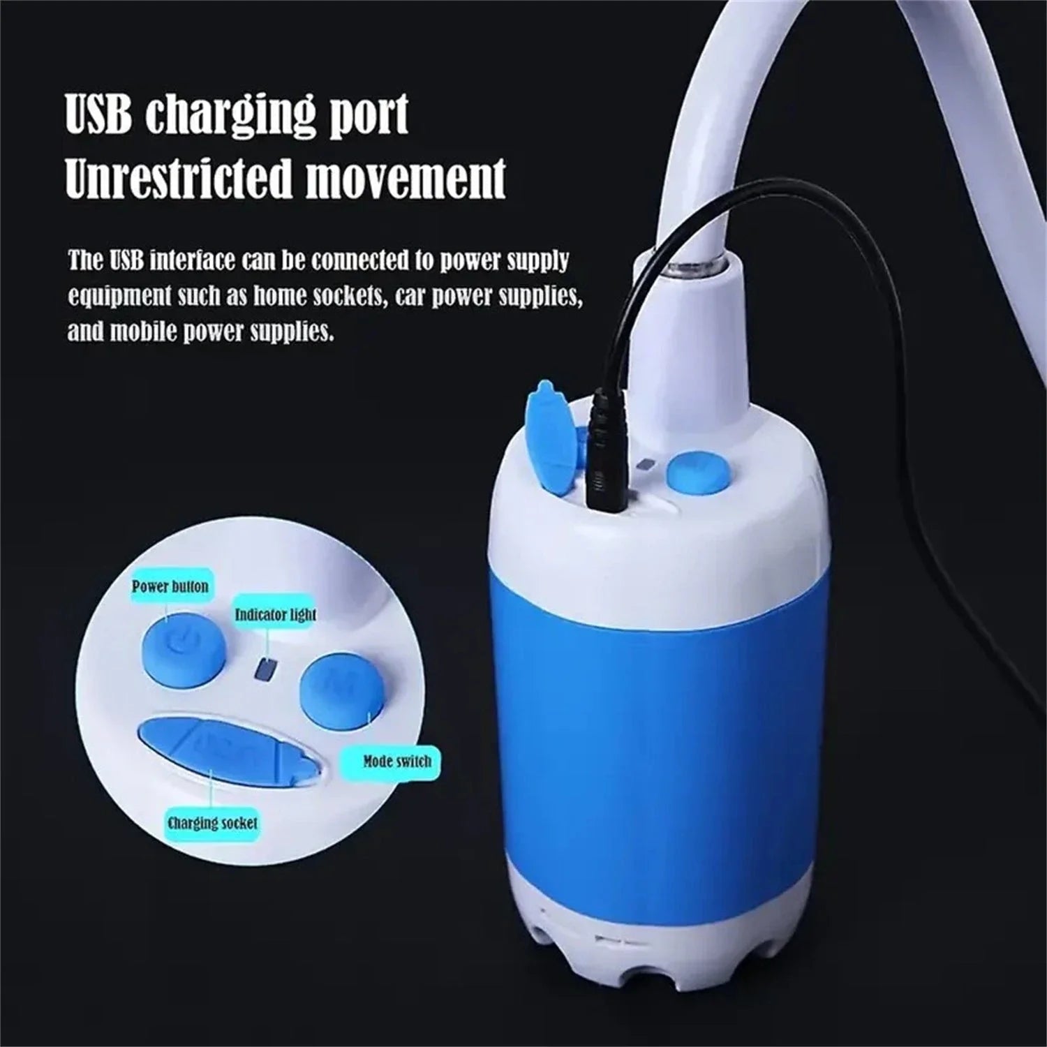 Premium portable outdoor shower with adjustable water flow and waterproof design for camping, hiking, and beach trips