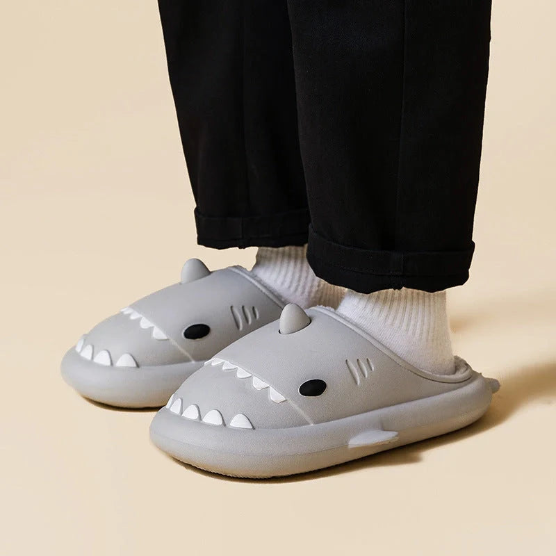 Cartoon shark EVA slippers with waterproof soft bottom in various colours