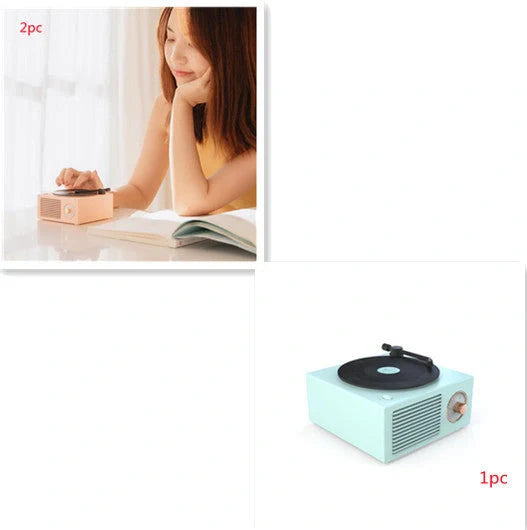 Retro Bluetooth Mini Speaker with USB Port in vintage design, perfect for wireless music streaming.