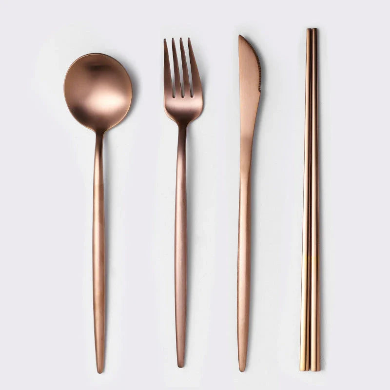 Premium 20-piece stainless steel cutlery set with mirror-polished finish, ergonomic design, and elegant gift box