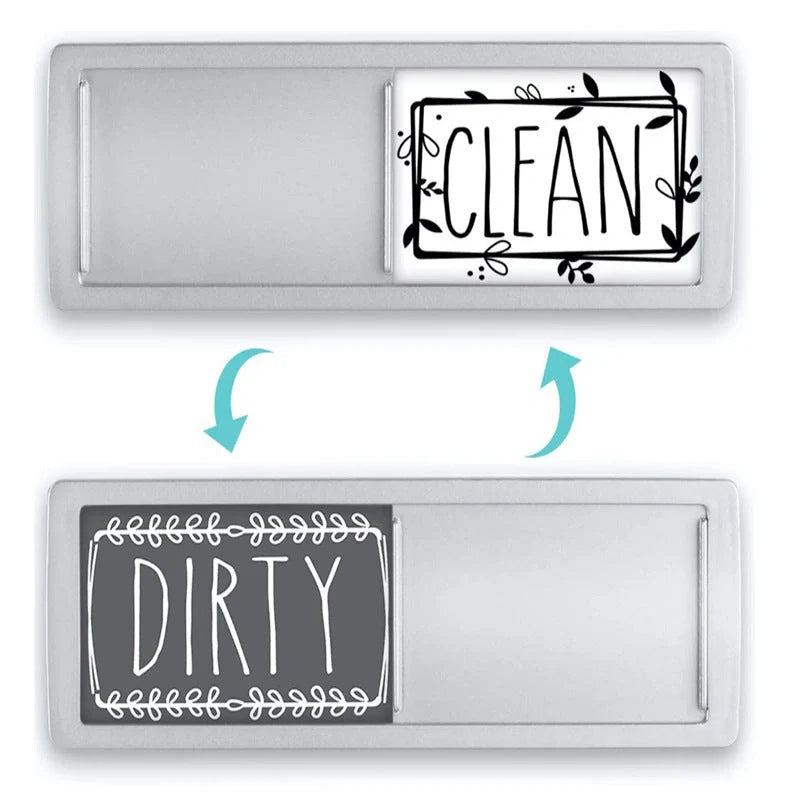 Dishwasher magnet clean dirty sign with adhesive metal plate, waterproof and tear-proof
