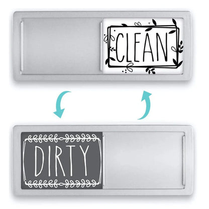 Dishwasher magnet clean dirty sign with adhesive metal plate, waterproof and tear-proof