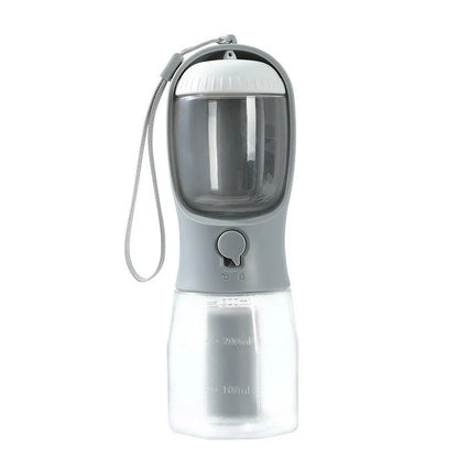A 3-in-1 pet travel set featuring a water dispenser, food container, and waste bag holder in various color options