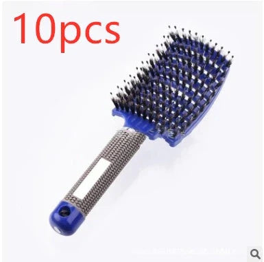A premium hair brush with a sleek design, featuring soft bristles and a rounded massage function for healthy, detangled hair