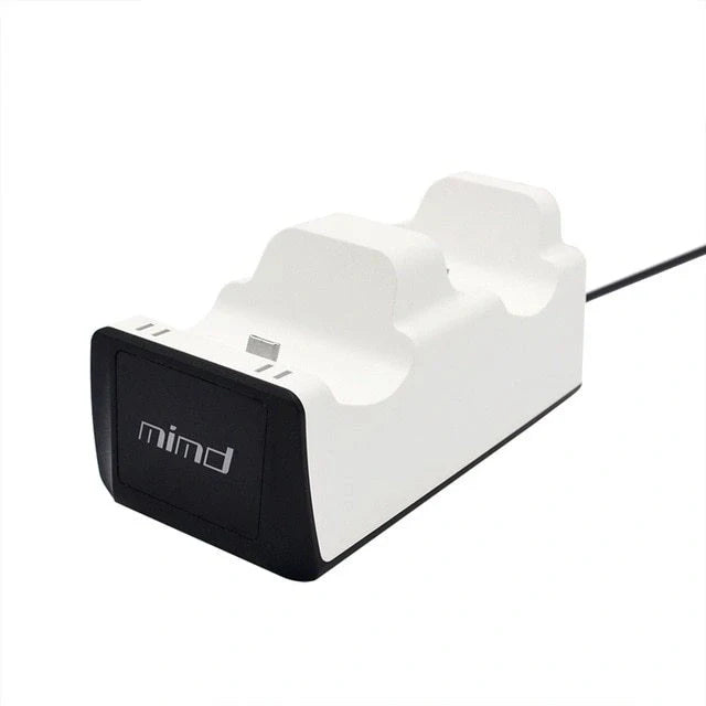 PS5 Wireless Controller Dual Charge Dock in black and white