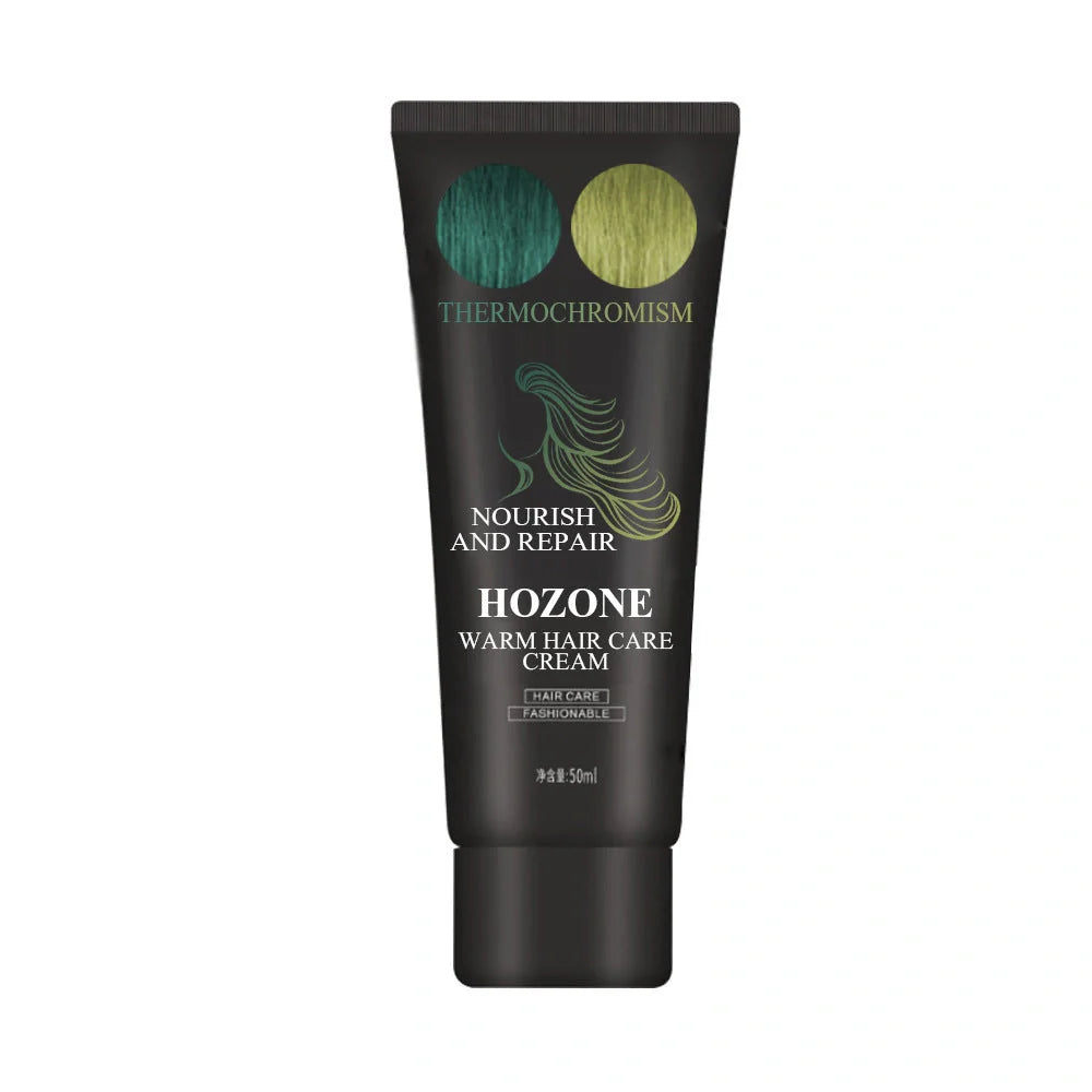 Professional thermochromic hair dye cream with colour change effect