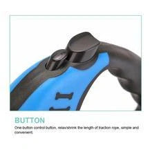 Automatic telescopic pet leash with one-handed braking and locking system, made of eco-friendly materials for safe and convenient pet walking