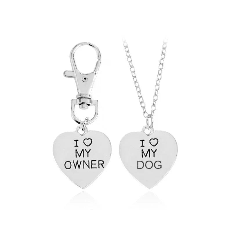 Silver and gold alloy dog bone necklace for pet lovers
