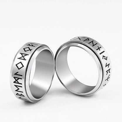Korean Fashion Titanium Steel Rotatable Ring in vintage style, available in multiple colours