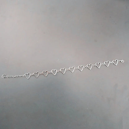 Hollow Korean Sweet Love Heart Choker in silver and gold with adjustable chain