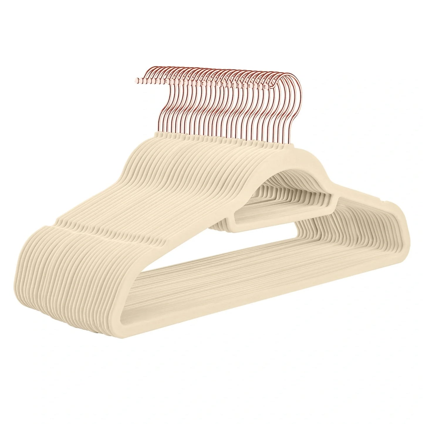 Multifunctional non-slip flocking hanger with rose gold hook in various colours