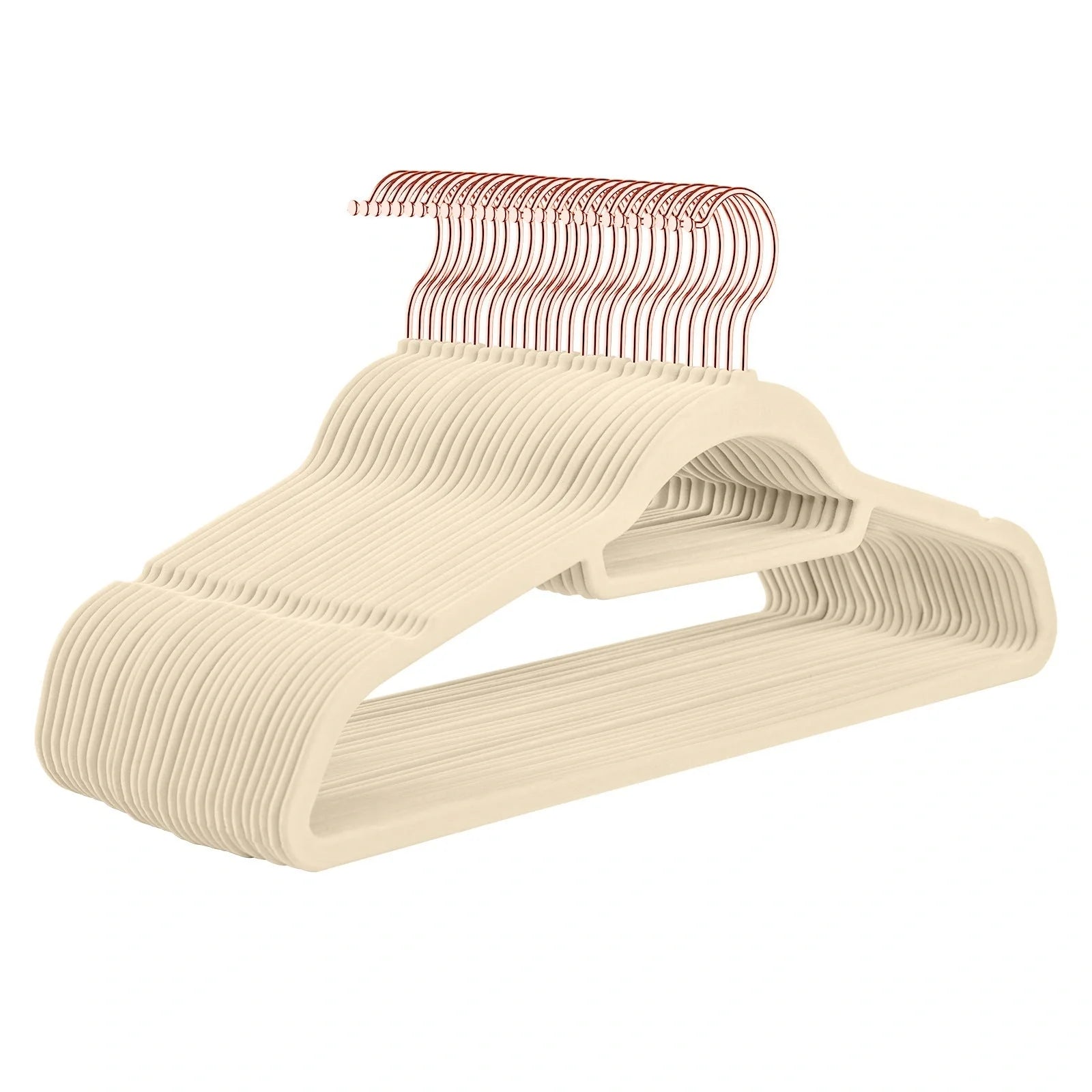 Multifunctional non-slip flocking hanger with rose gold hook in various colours