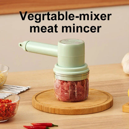 Rechargeable cordless electric hand mixer with 3-speed motor, whisk and egg beater attachments, and ergonomic design for easy baking and mixing