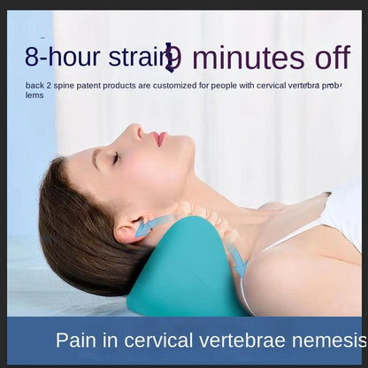 Blue natural latex cervical spine massage pillow for neck pain relief