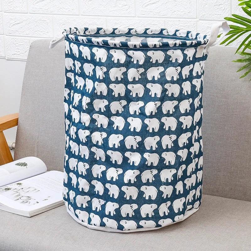 European-style cotton and linen dirty clothes basket in various designs
