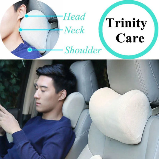 Cozy car headrest pillow made of memory foam with breathable fabric for comfortable, supported driving