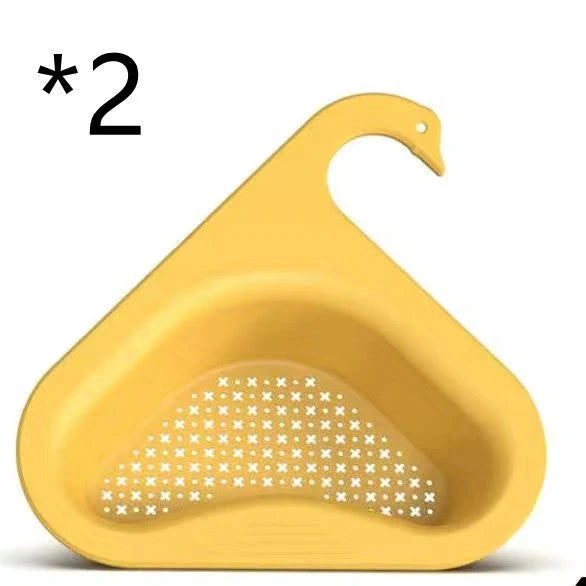 Swan-shaped kitchen sink hanging basket for drying fruits and vegetables