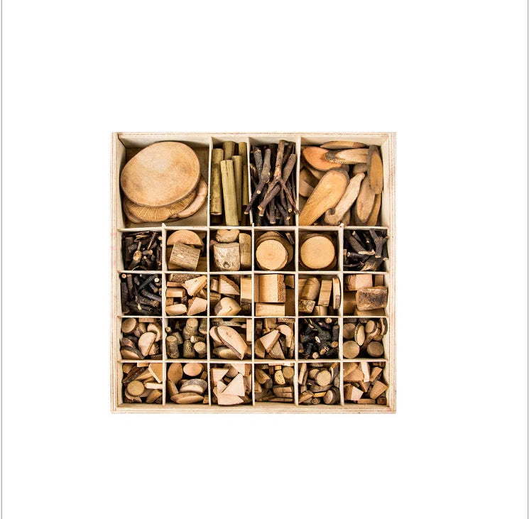 Handmade wooden blocks for children's creative play, natural pine wood, safe and educational