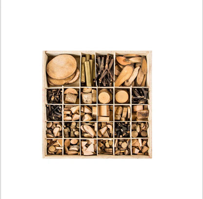 Handmade wooden blocks for children's creative play, natural pine wood, safe and educational