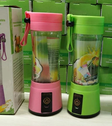Portable smoothie blender with USB rechargeable battery, six-blade design, and automatic cleaning function for on-the-go healthy nutrition.