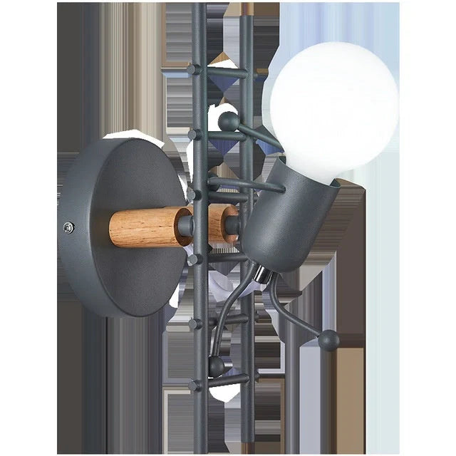 Retro LED Wrought Iron Villain Creative Climbing Stairs Lights in black, green, and white