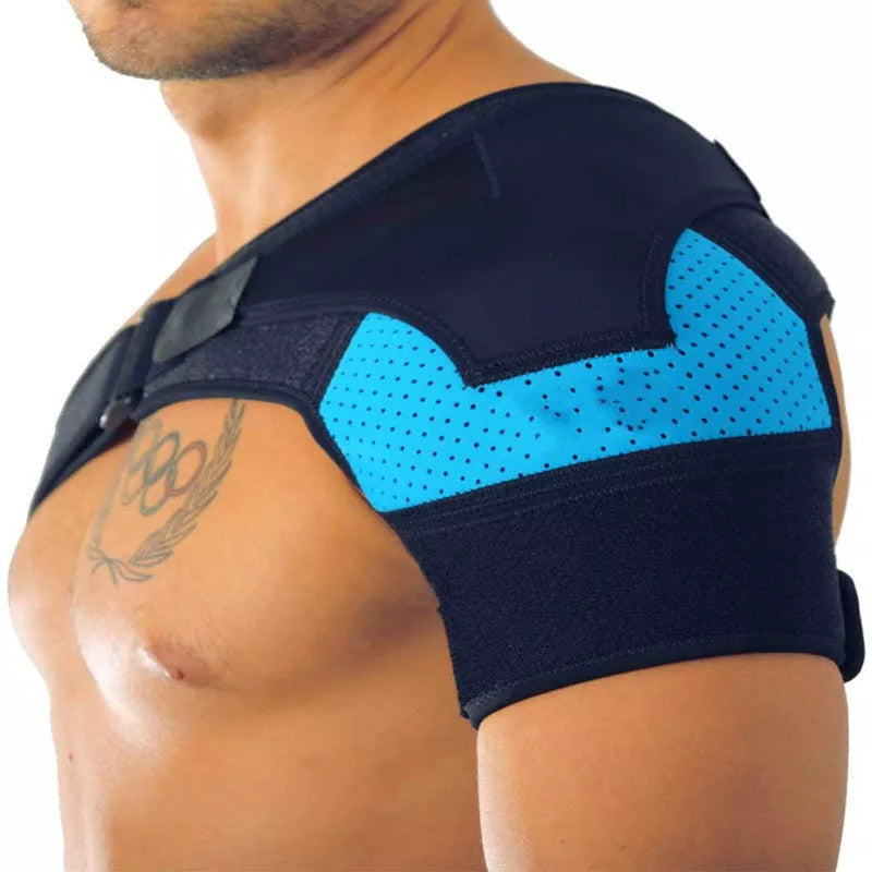 Breathable neoprene sports shoulder pads in various colours with ice pack compatibility