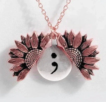 Elegant Sunflower Double-layer Lettering Necklace in various colours