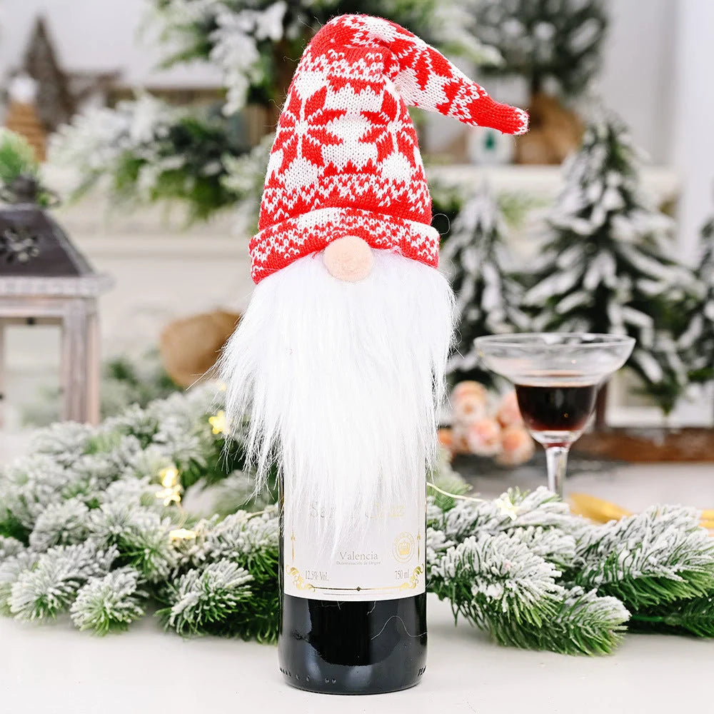 Festive Christmas wine bottle socks in vibrant colours, 14cm x 31cm