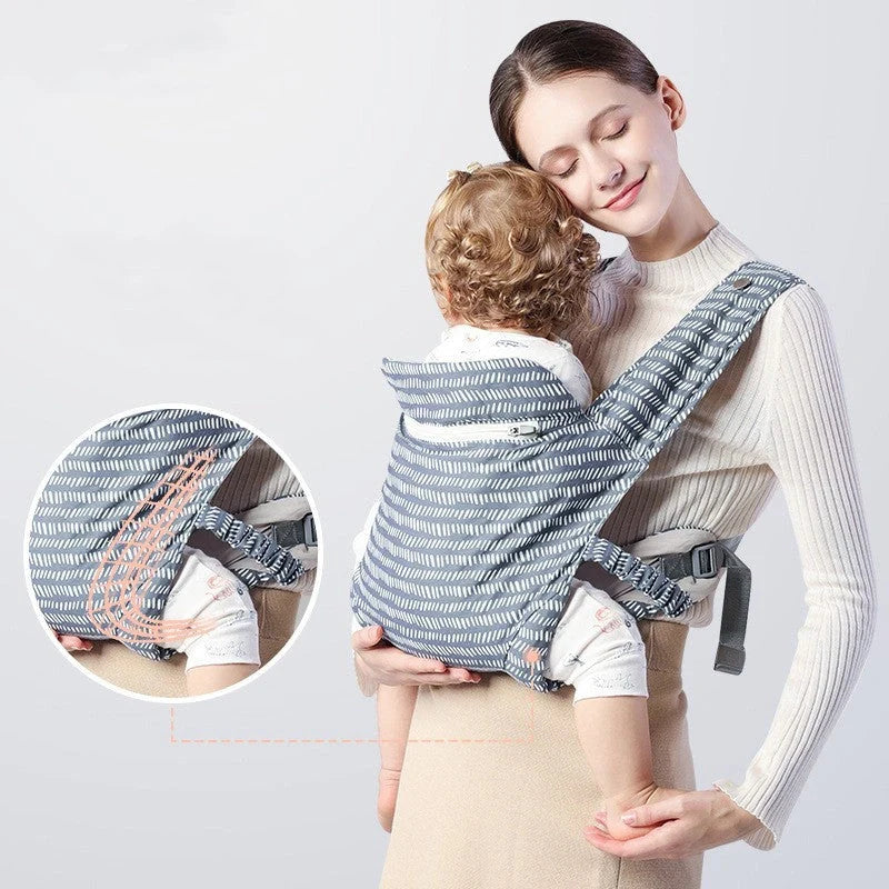 Baby backpack carrier with hipseat in various colours for secure infant transport