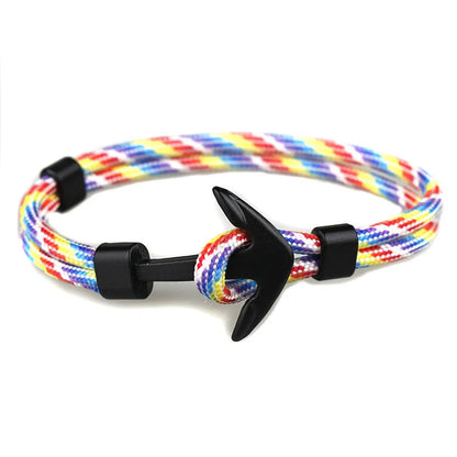 Anchor Bracelet featuring a nautical symbol on a cotton-linen rope