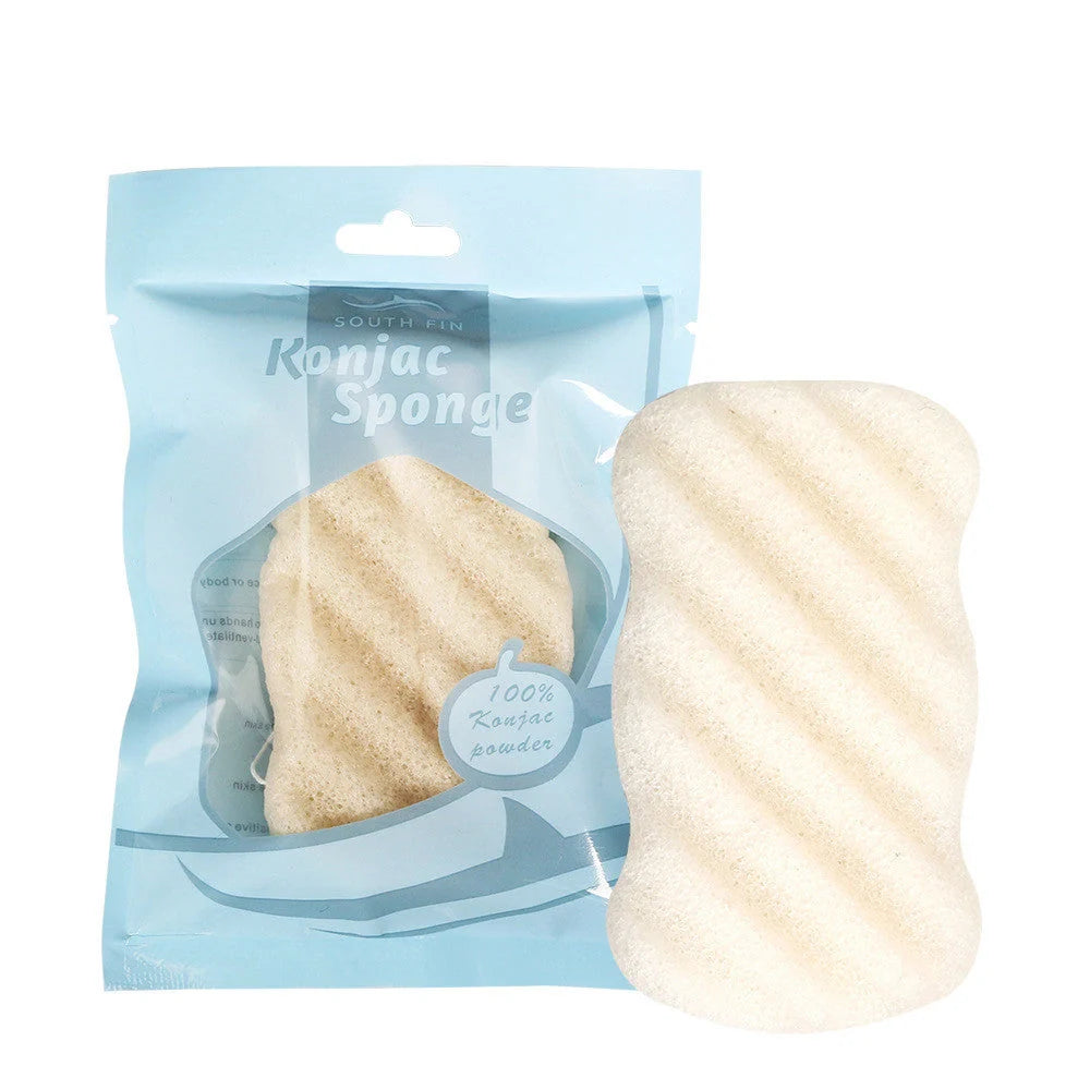 Natural konjac shower gel sponge for sensitive skin care, 100% natural fibre