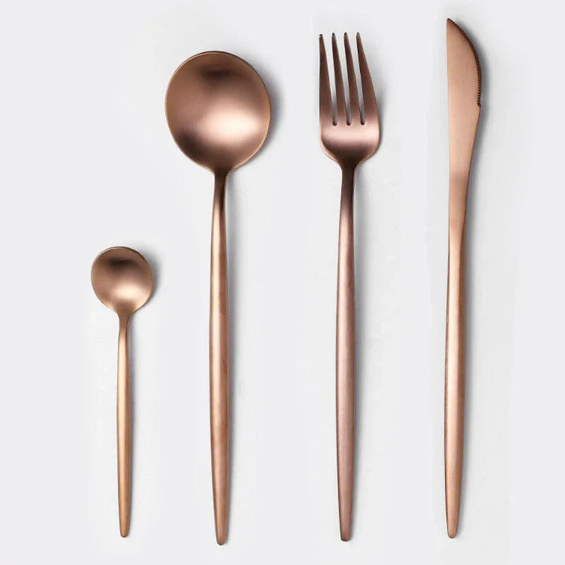 Premium 20-piece stainless steel cutlery set with mirror-polished finish, ergonomic design, and elegant gift box