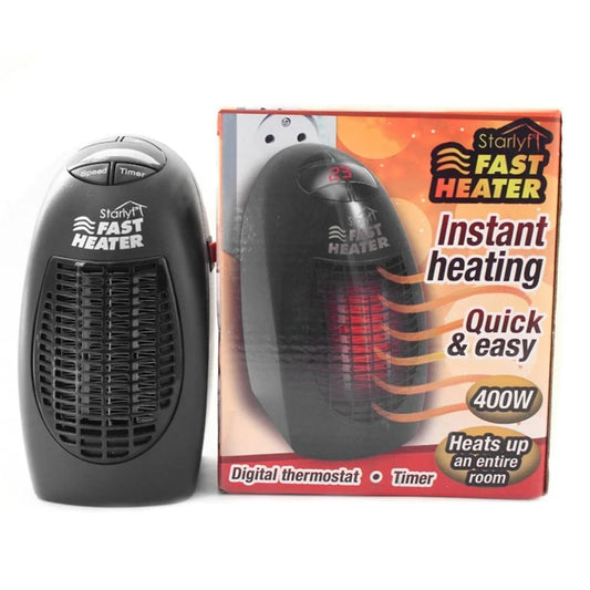 Versatile ceramic mini heater with 360-degree rotating plug, digital thermostat, and programmable timer for efficient home heating