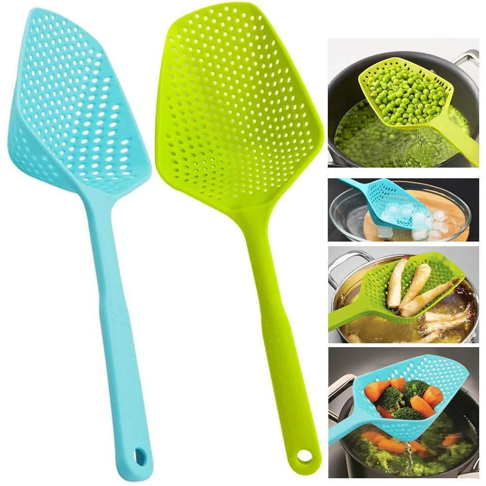 Large nylon strainer scoop colander for kitchen use, perfect for frying and soup making