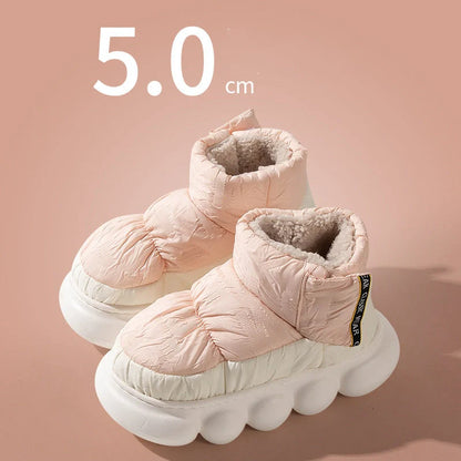 Winter ankle boots with down cloth upper and EVA sole in various colours