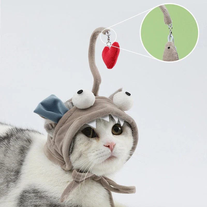 Adjustable head wearing feather funny cat stick toy for indoor play