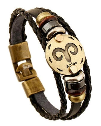 Stylish constellation-themed leather bracelet with adjustable length and variety of designs
