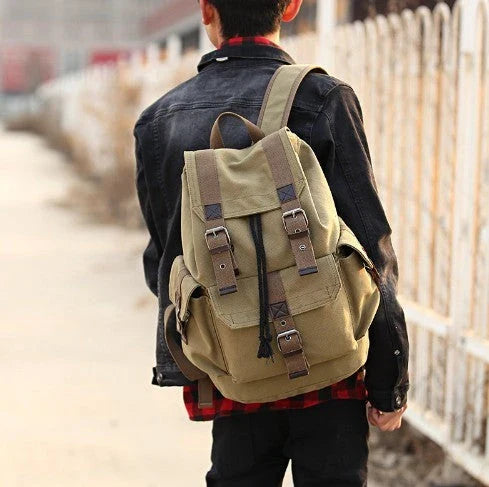 Premium canvas backpack with spacious compartments, comfortable padded straps, and a versatile, stylish design for urban adventures.