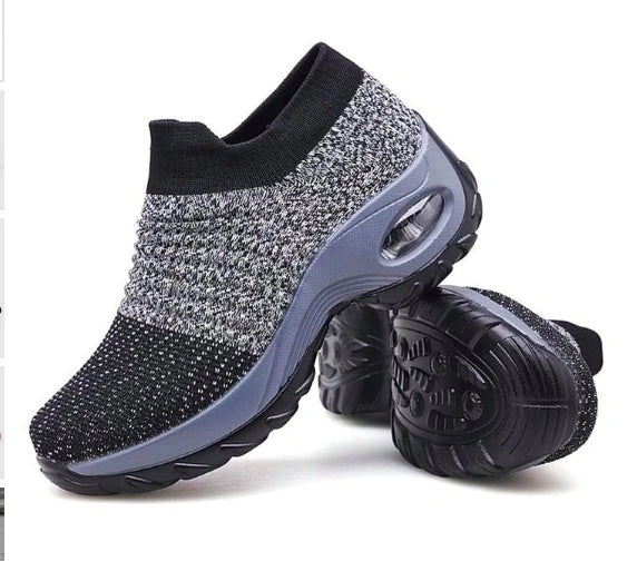 Stylish Korean mesh dancing shoes with wedge heel, available in multiple colours