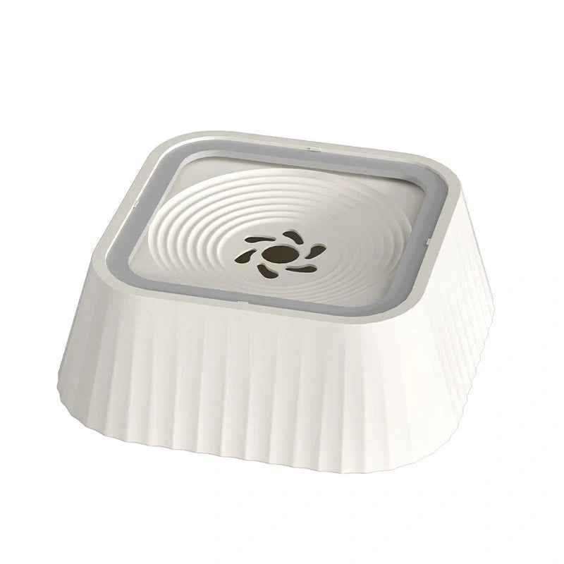 A premium floating pet bowl with a suspended water table design to prevent splashing and keep pets' faces dry