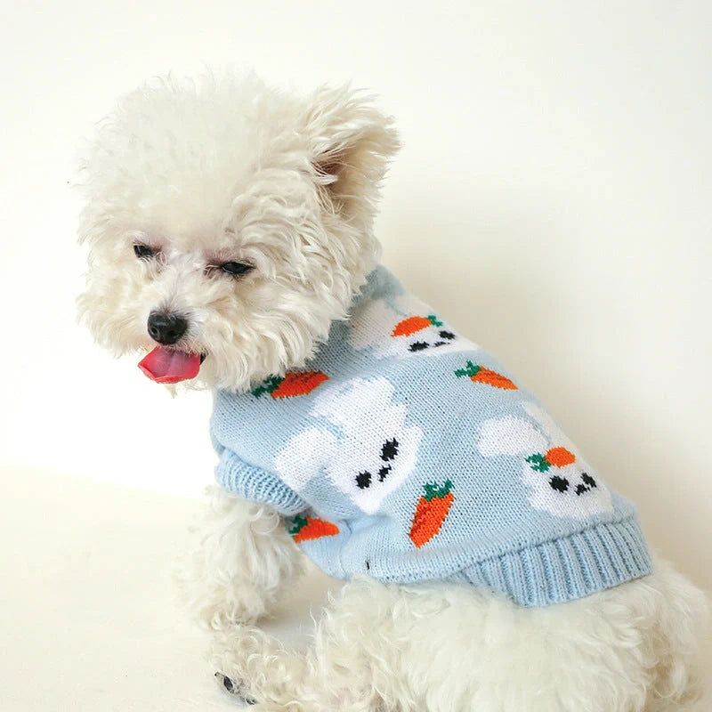 Bowknot Hollow Knit Dog Sweater in various colours and sizes