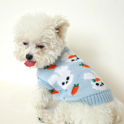 Bowknot Hollow Knit Dog Sweater in various colours and sizes
