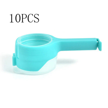 Premium food preservation clip with airtight seal and wide pouring spout to keep snacks fresh