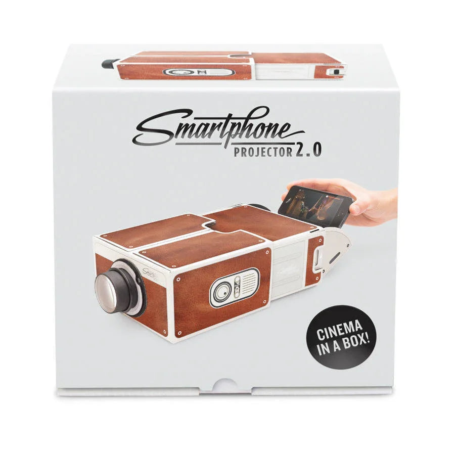 Compact cardboard phone projector for creating a miniature home cinema experience