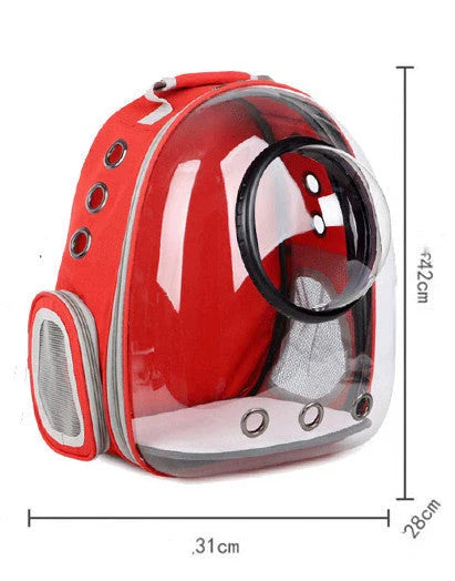 Premium transparent pet carrier backpack with side-entry door and breathable design for cats up to 12 kg