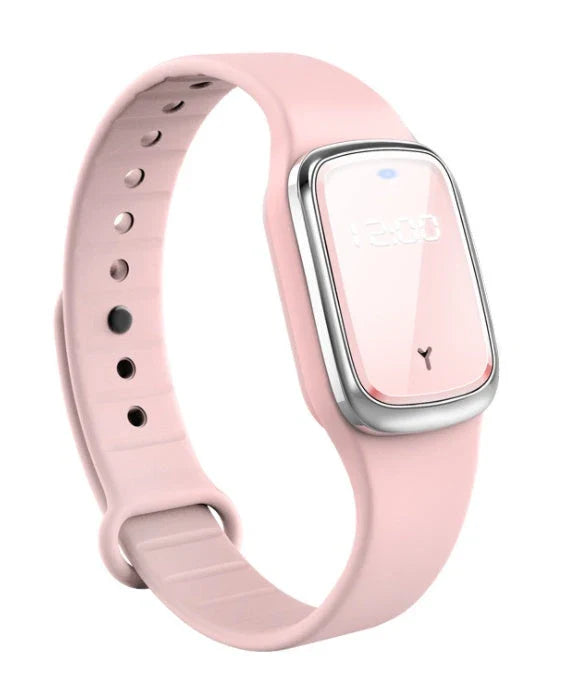 Ultrasonic mosquito repellent bracelet with sleek, waterproof design for outdoor activities