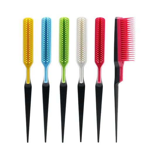 Fluffy shaped styling comb in vibrant colours for gentle hair detangling